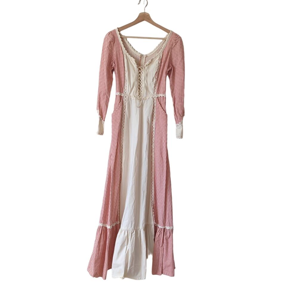 Gunne Sax Jessica‎ 70s Vtg Prairie Dress Womens 9 S Cottagecore Checkered Corset